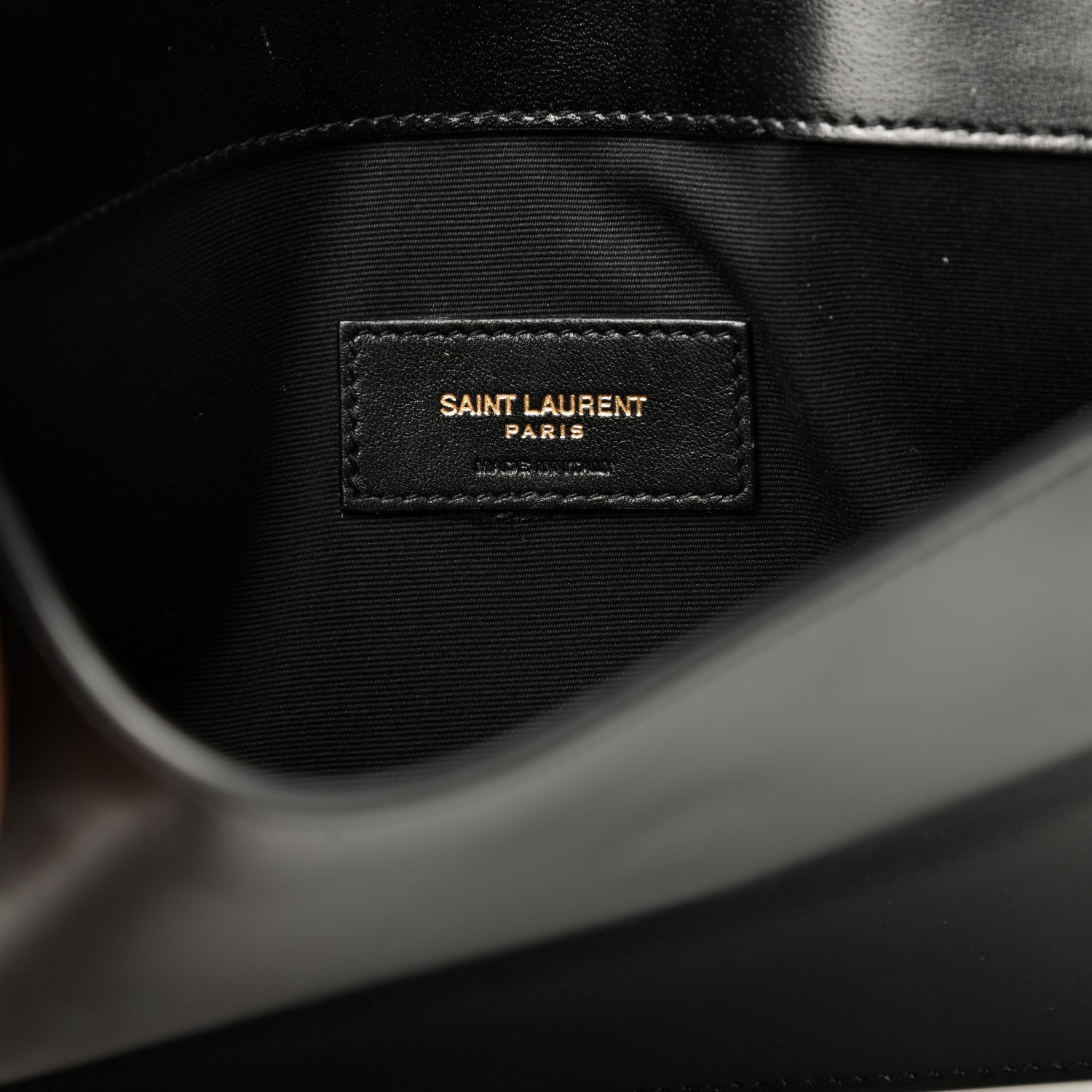 Saint Laurent Smooth Shiny Calfskin Monogram Uptown Pouch Black 6 of 10