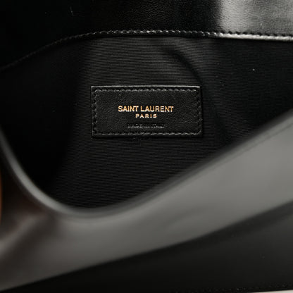 Saint Laurent Smooth Shiny Calfskin Monogram Uptown Pouch Black 6 of 10