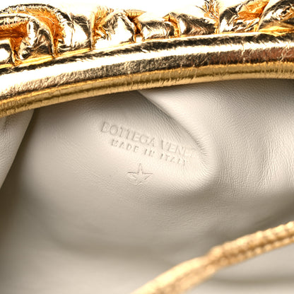 Bottega Veneta Metallic Crinkled Lambskin The Mini Pouch Oro 6 of 8