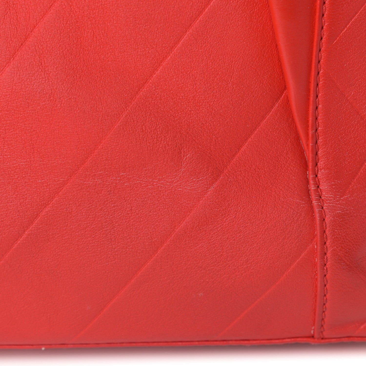 Chanel Calfskin CC Chevron All Day Long Tote Red 16 of 25