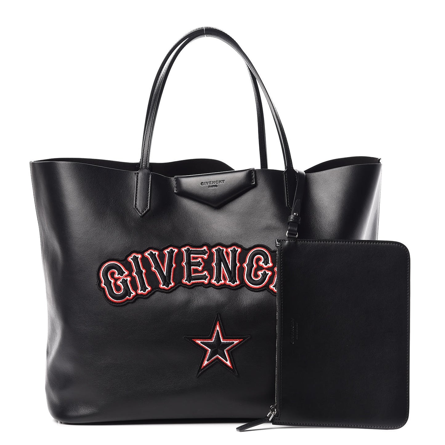 Calfskin Gothic Large Antigona Tote Black