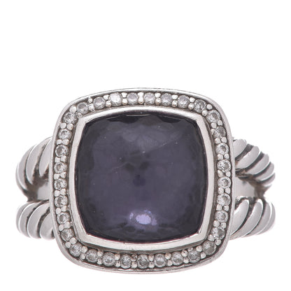 David Yurman Sterling Silver Diamond Black Orchid 11mm Albion Ring 58 8.5 1 of 5