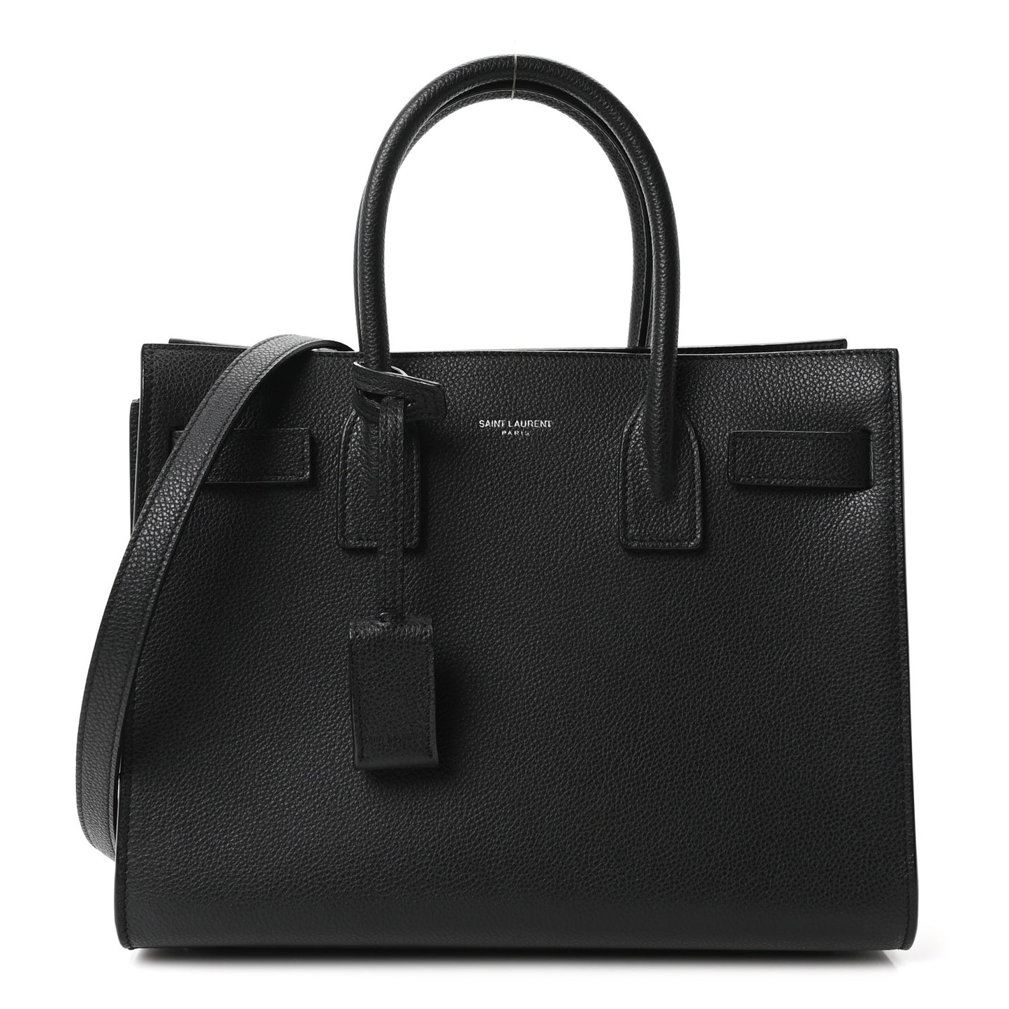 Grained Calfskin Baby Sac De Jour Black
