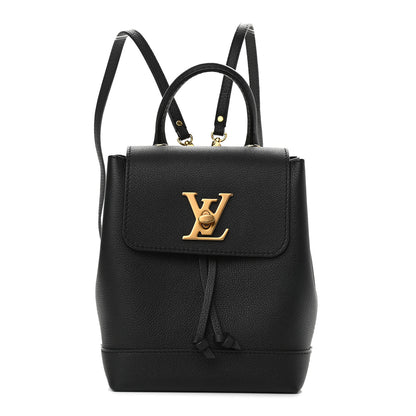 Louis Vuitton Calfskin Lockme Mini Backpack Black 1 of 8