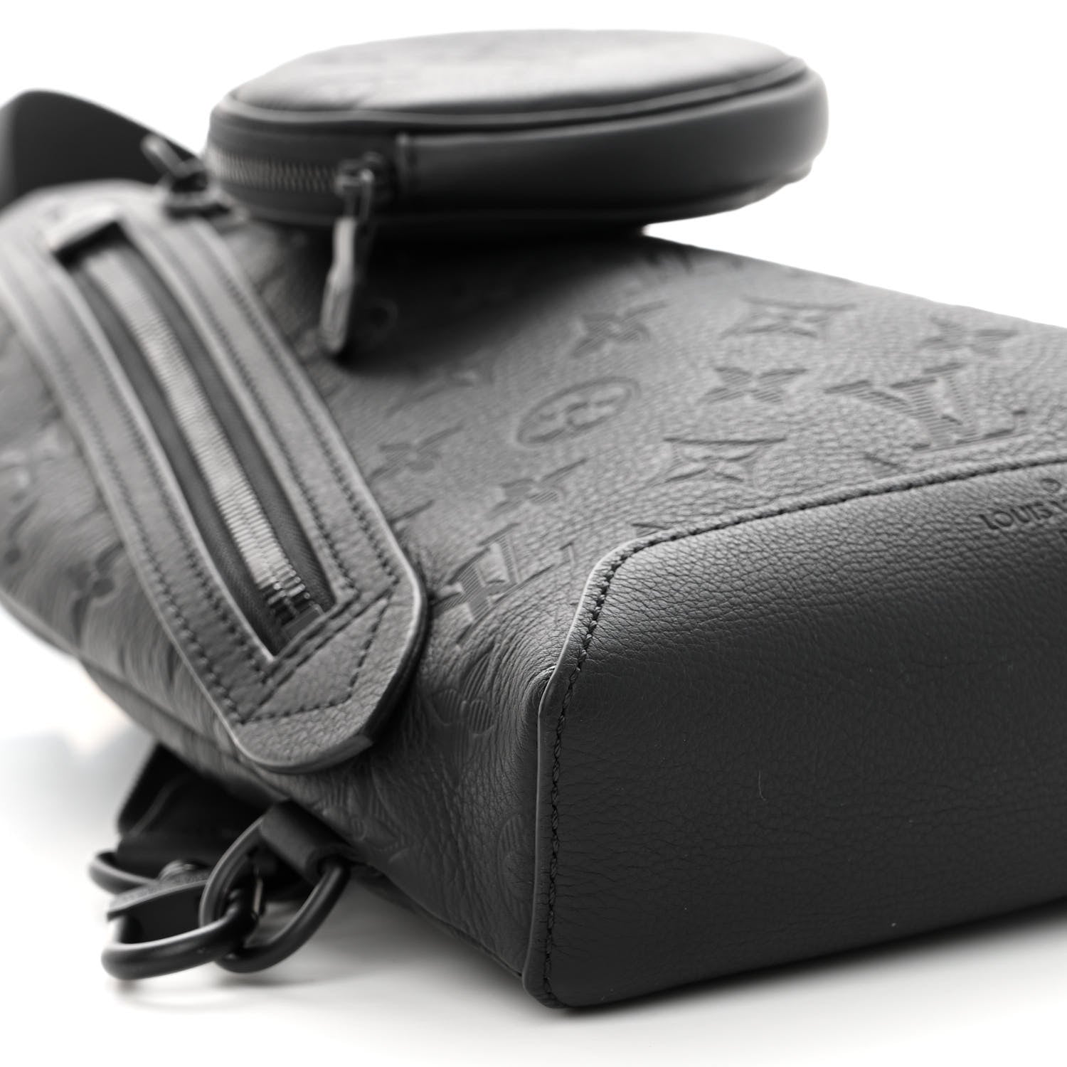 Louis Vuitton Calfskin Shadow Monogram Duo Slingbag Black 8 of 9