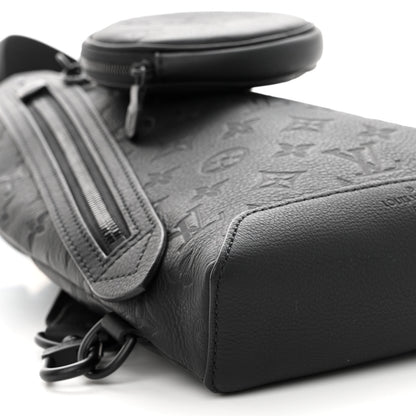 Louis Vuitton Calfskin Shadow Monogram Duo Slingbag Black 8 of 9