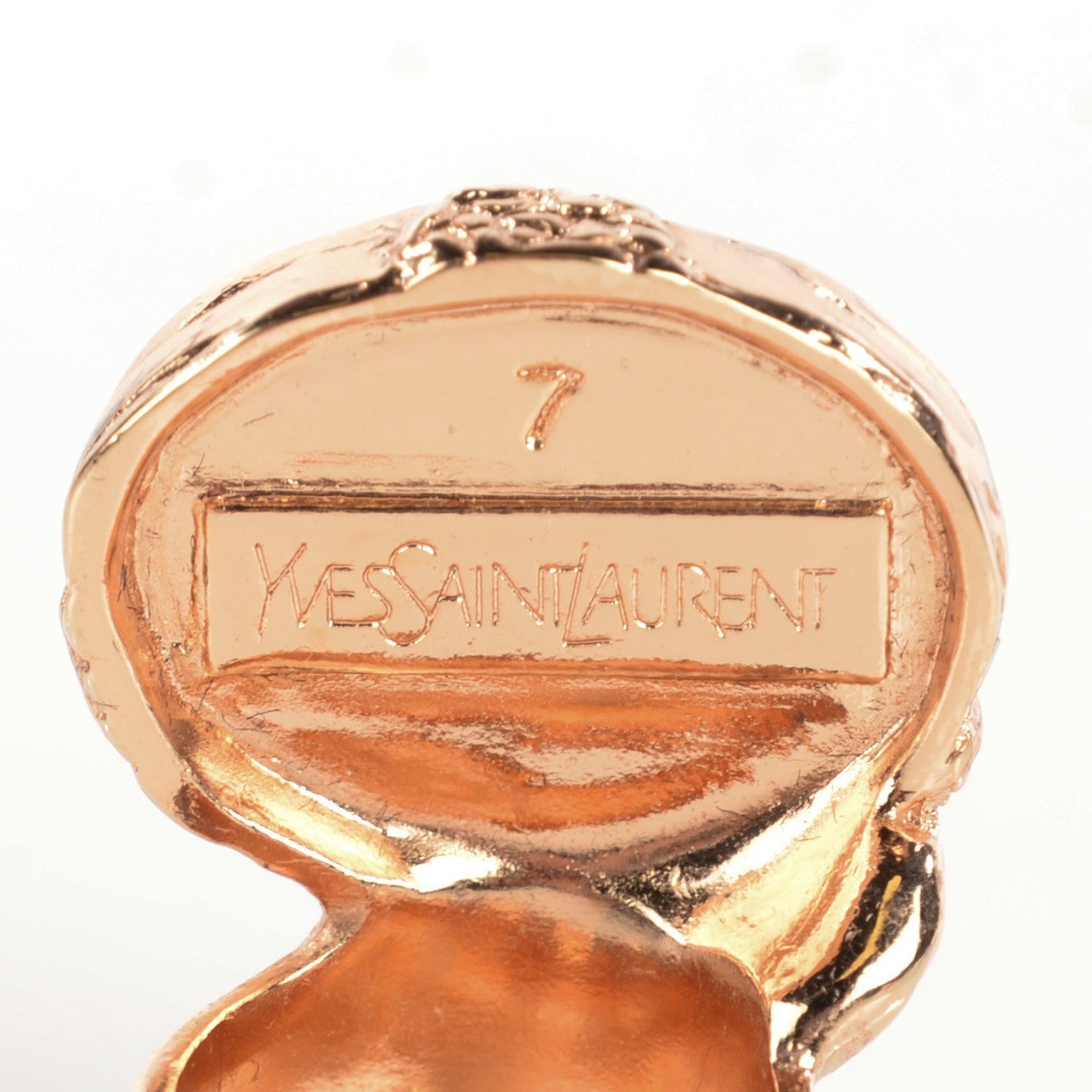 Saint Laurent Glass Cabochon Arty Ovale Ring 7 Rose Gold Lapis 3 of 5