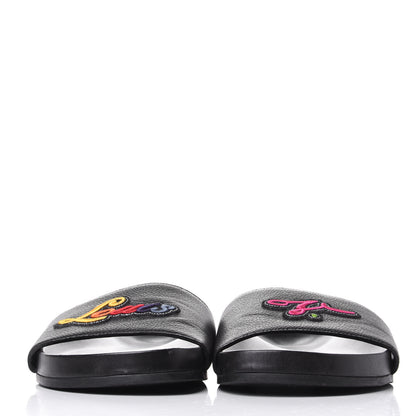 Louis Vuitton Calfskin Mens New Wave Mirabeau Flat Mules Black 2 of 10