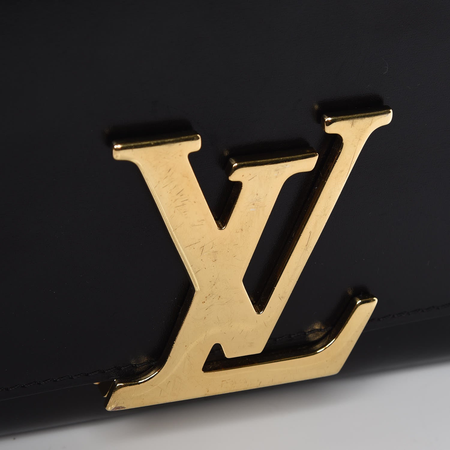 Louis Vuitton Calfskin Chain Louise MM Black 11 of 13