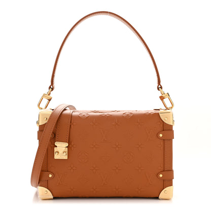 Louis Vuitton Calfskin Debossed Monogram Side Trunk Tan 1 of 9