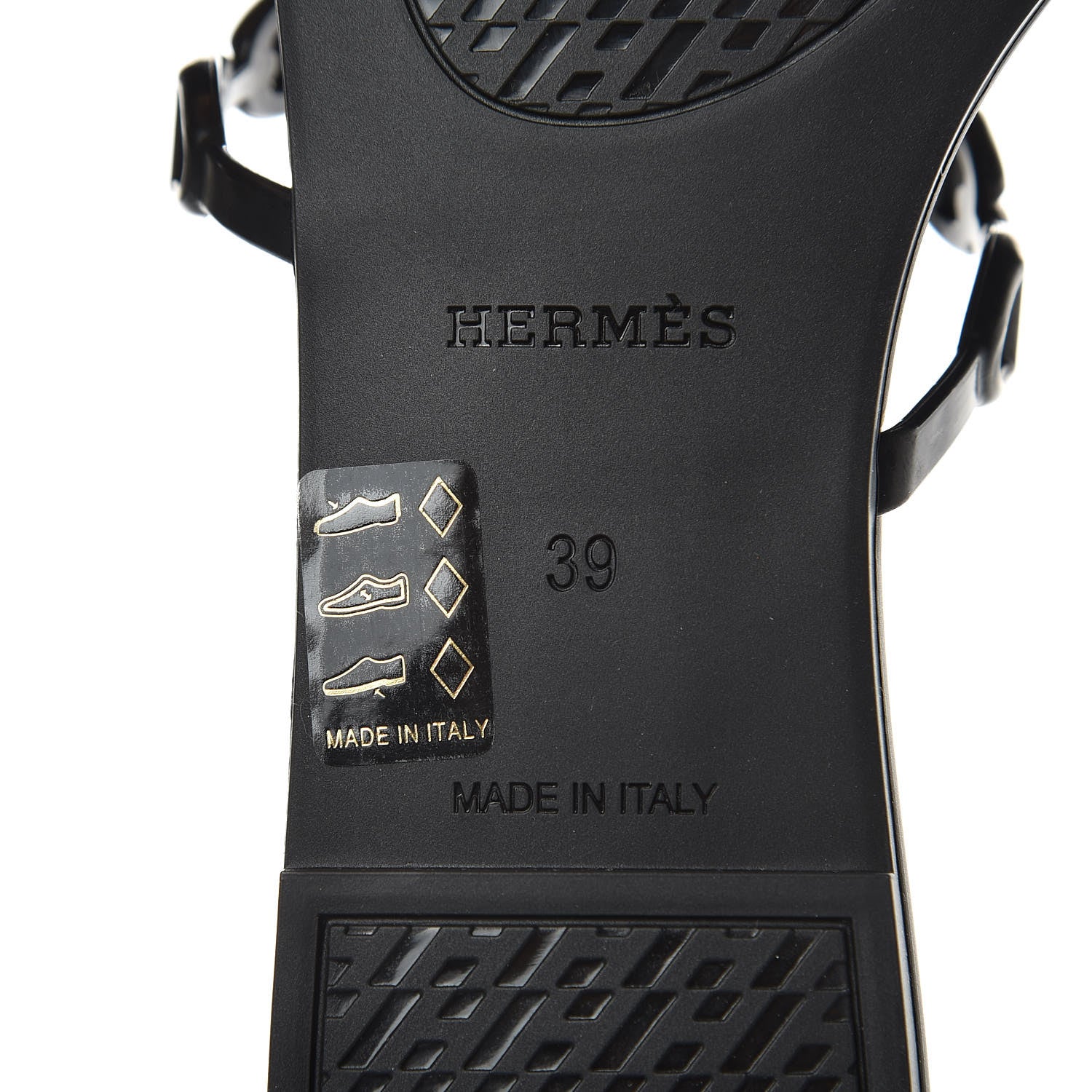 Hermes Rubber Chaine d'Ancre Rivage Sandals 39 Black 7 of 7