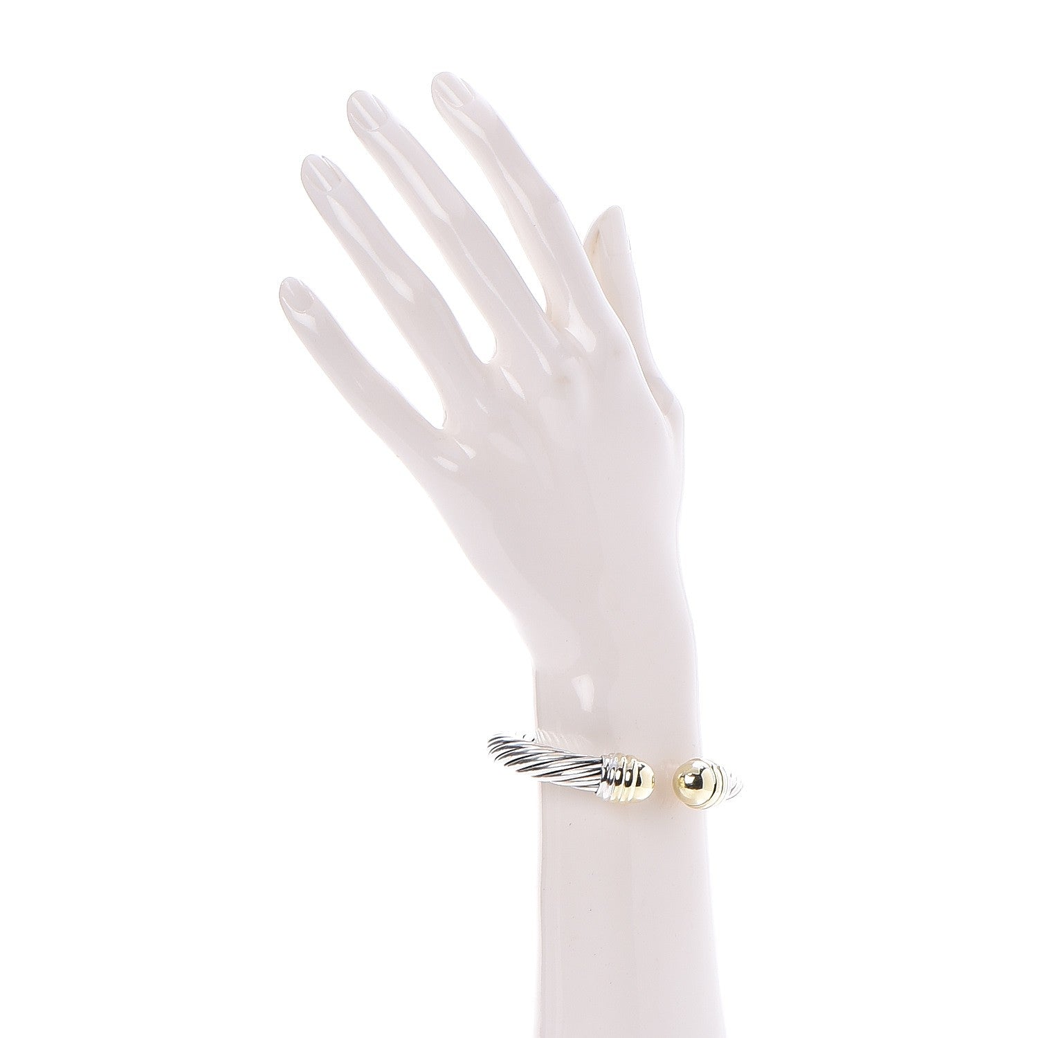 David Yurman Sterling Silver 14K Yellow Gold 10mm Cable Classics Bracelet 2 of 5