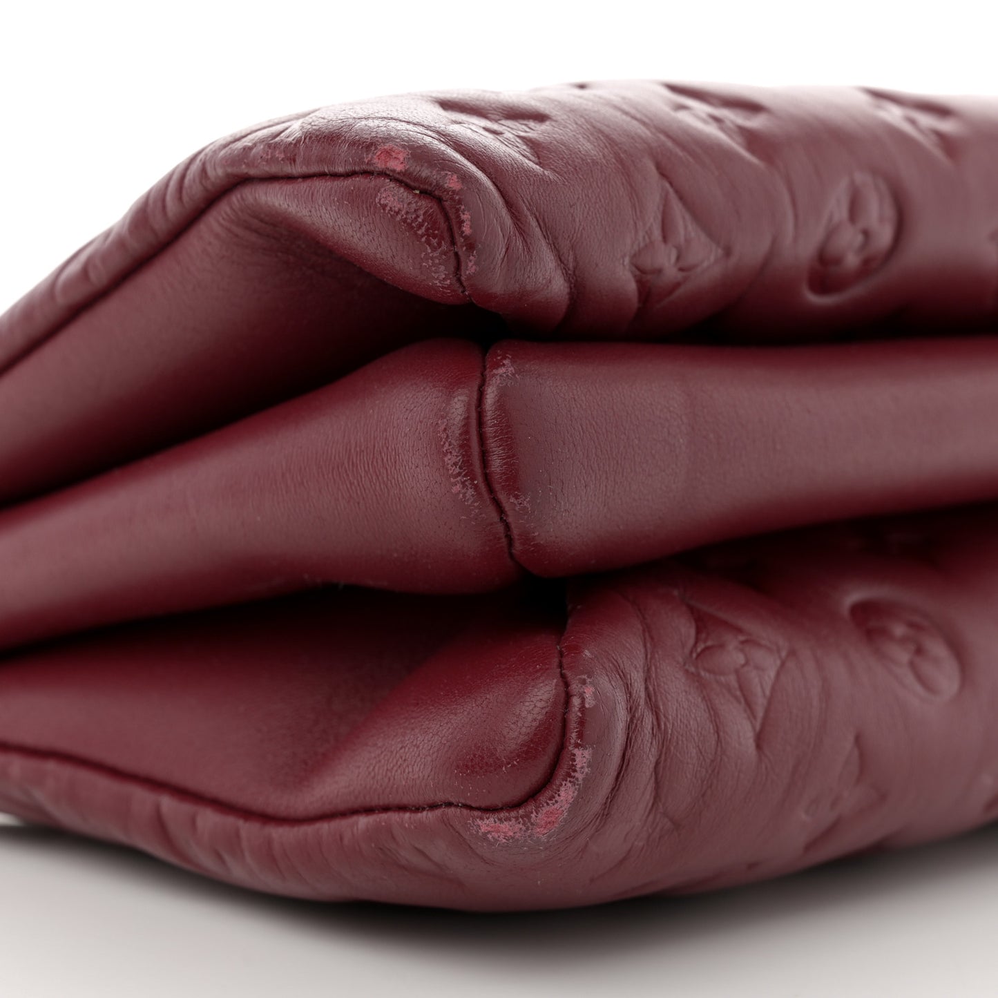 Lambskin Embossed Monogram Coussin PM Wine
