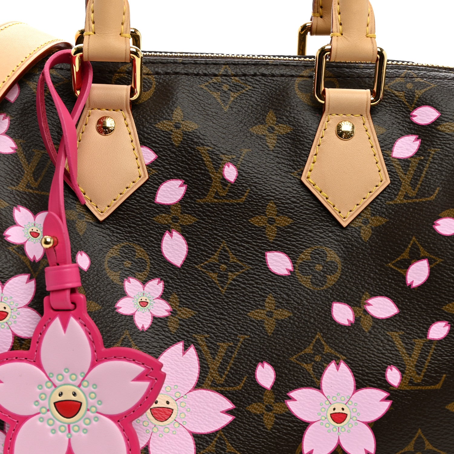 Louis Vuitton LV X TM Monogram Cherry Blossom Speedy Bandouliere 25 Sakura Brown 7 of 9