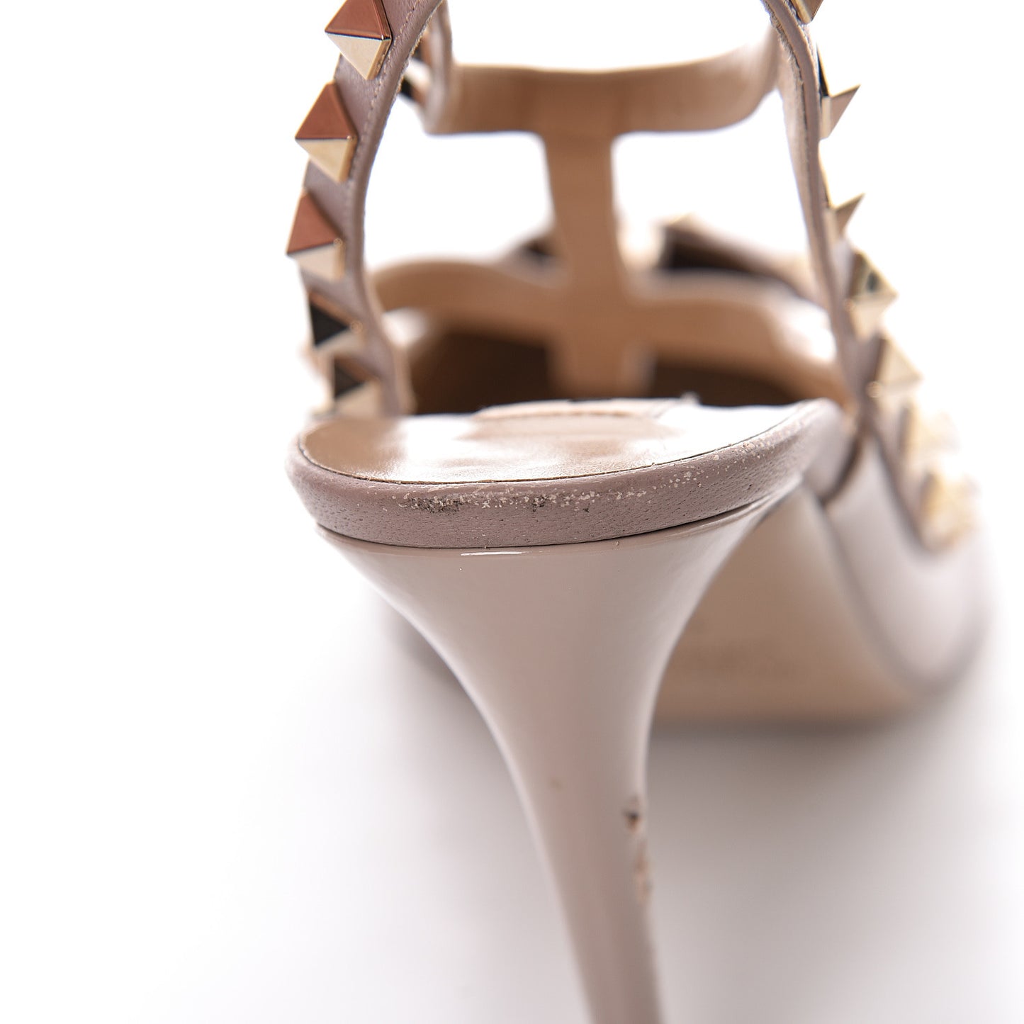 Patent Rockstud Ankle Strap Pumps 42 Poudre