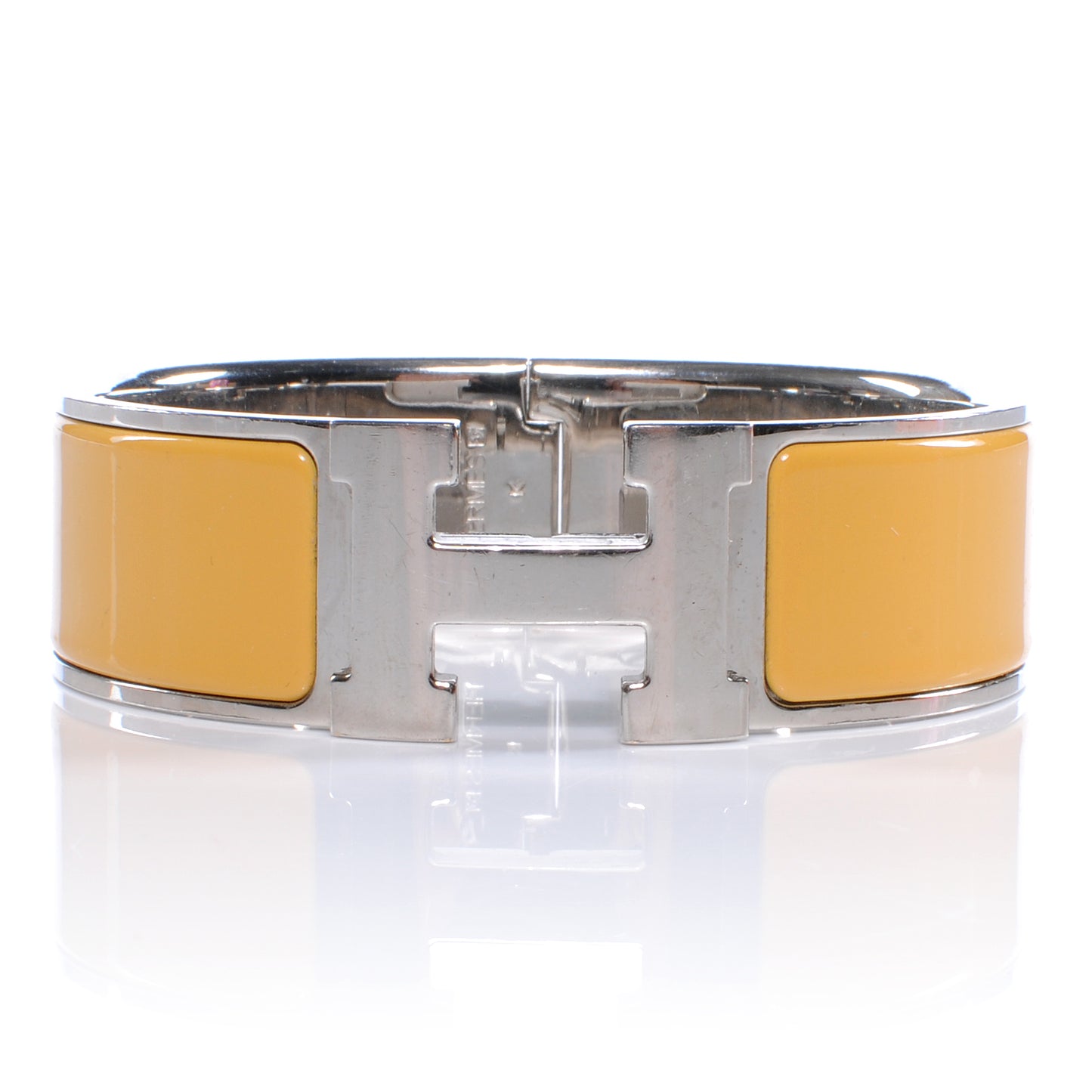 Enamel Clic Clac H Bracelet Wide GM Yellow