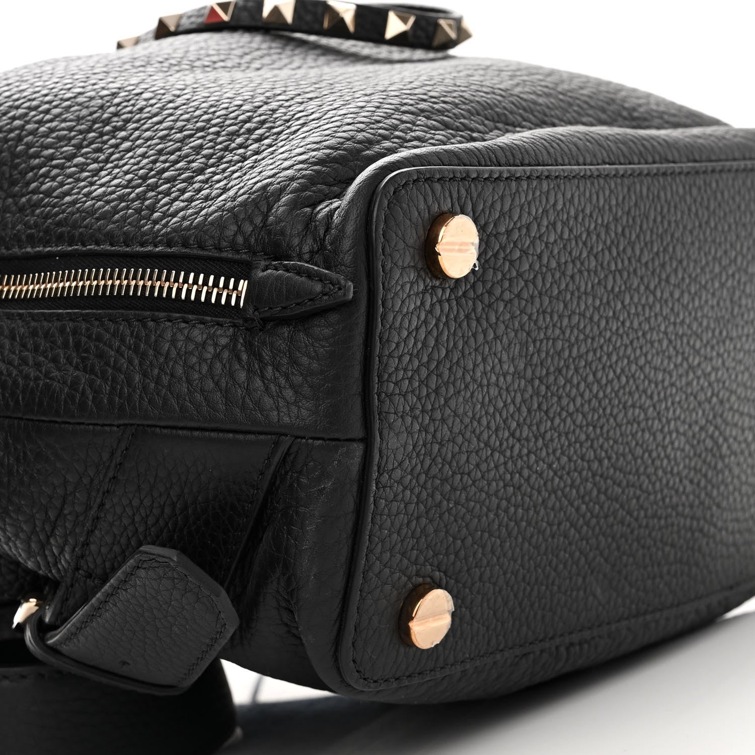 Valentino Garavani Pebbled Calfskin Rockstud Drawstring Backpack Black 9 of 10