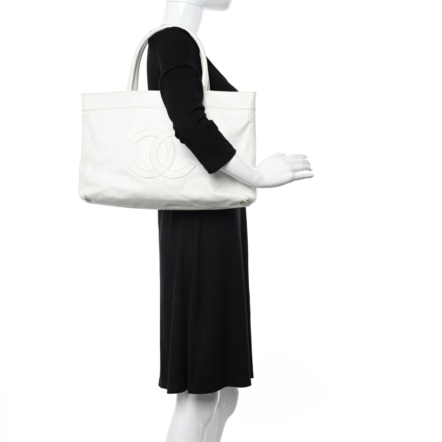 Caviar CC Timeless Tote White