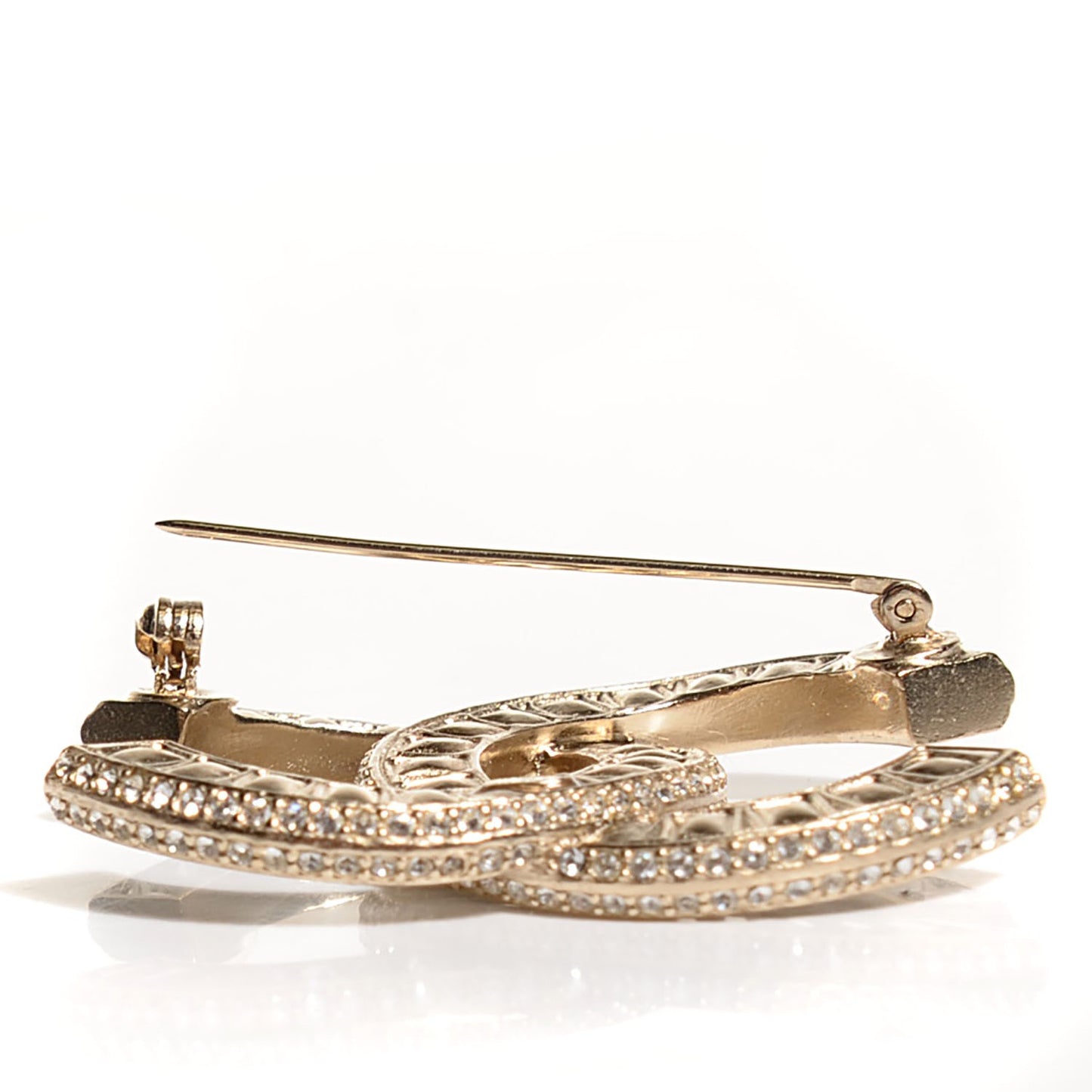 Baguette Crystal C Brooch Silver