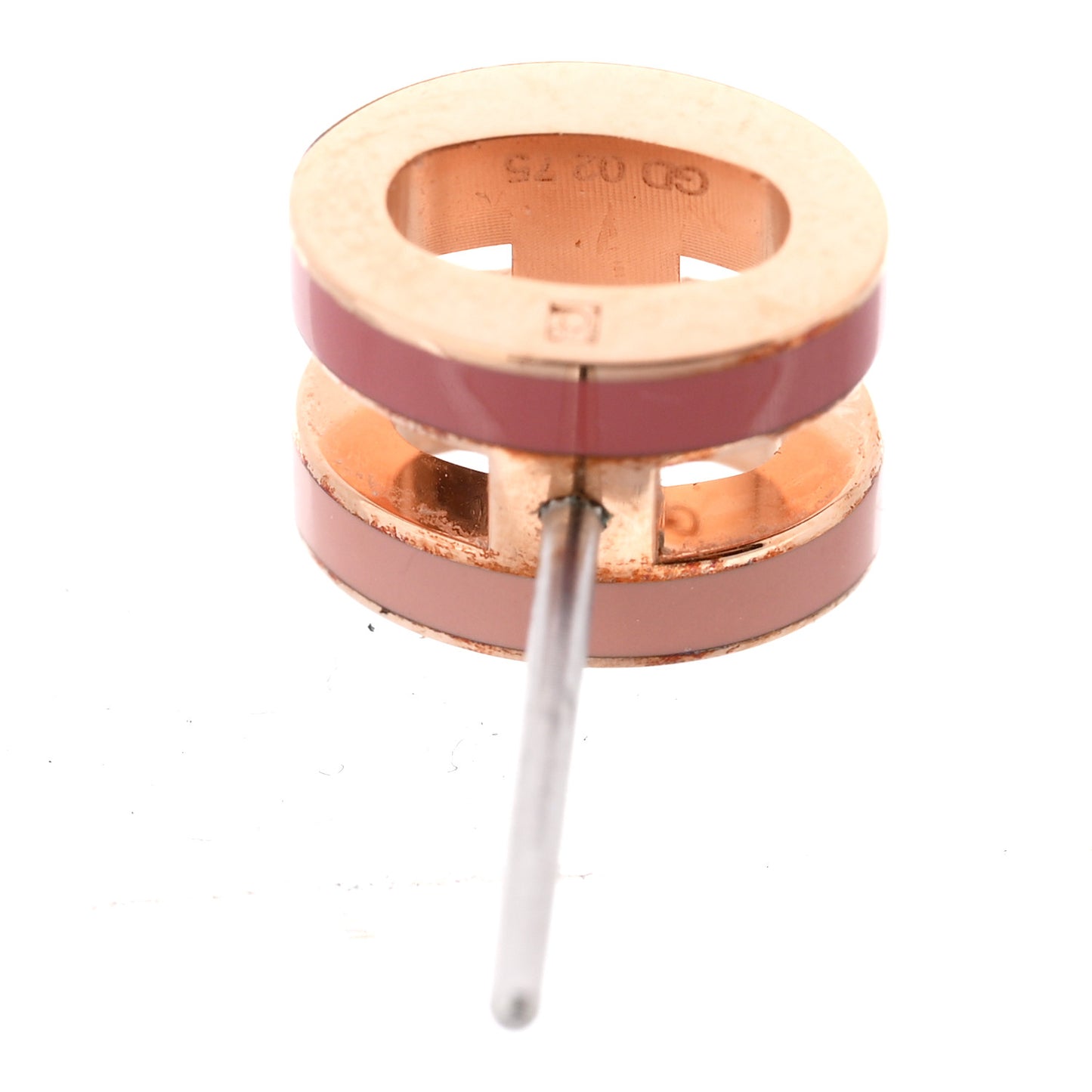 Rose Gold Lacquered Mini Pop H Earrings Rose Dragee