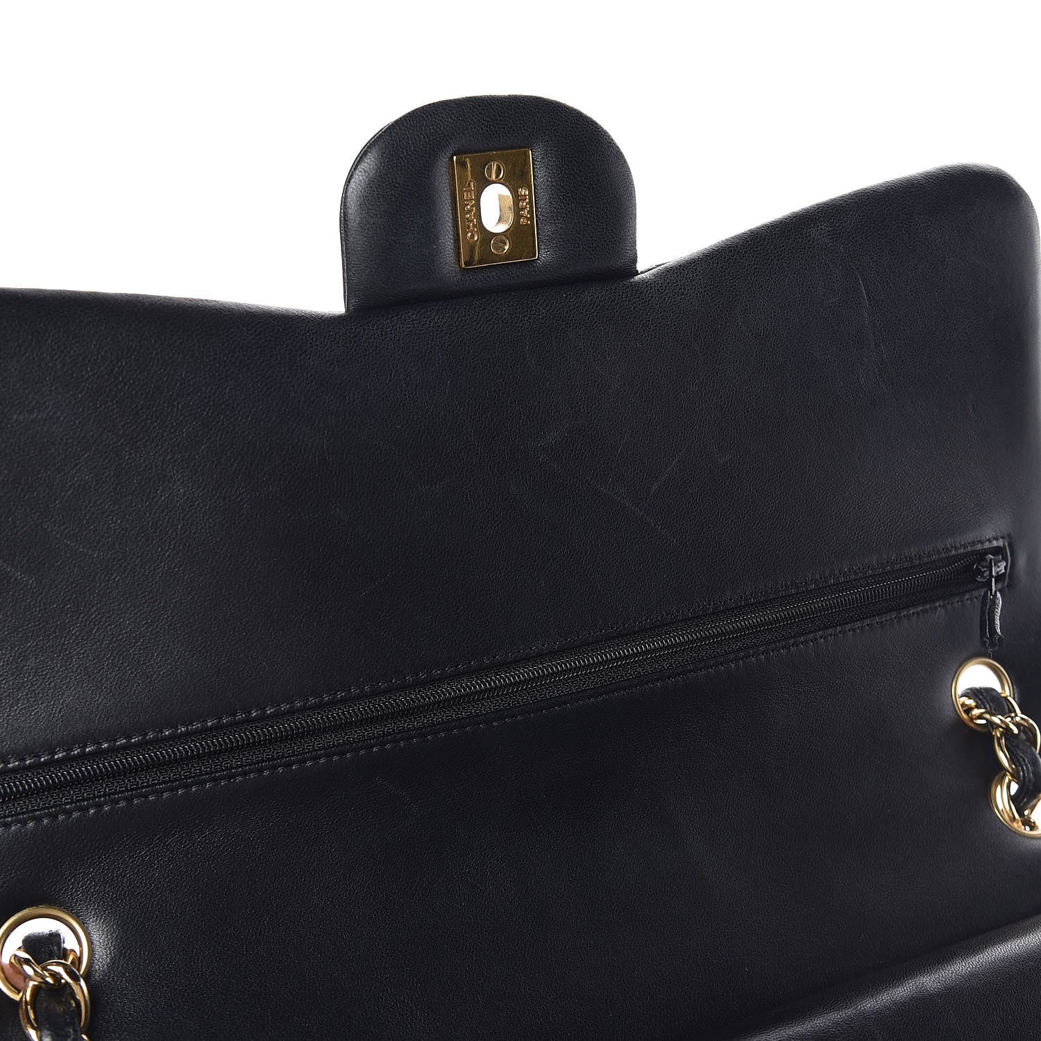 Chanel Lambskin Quilted Jumbo Double Flap Black 16 of 18