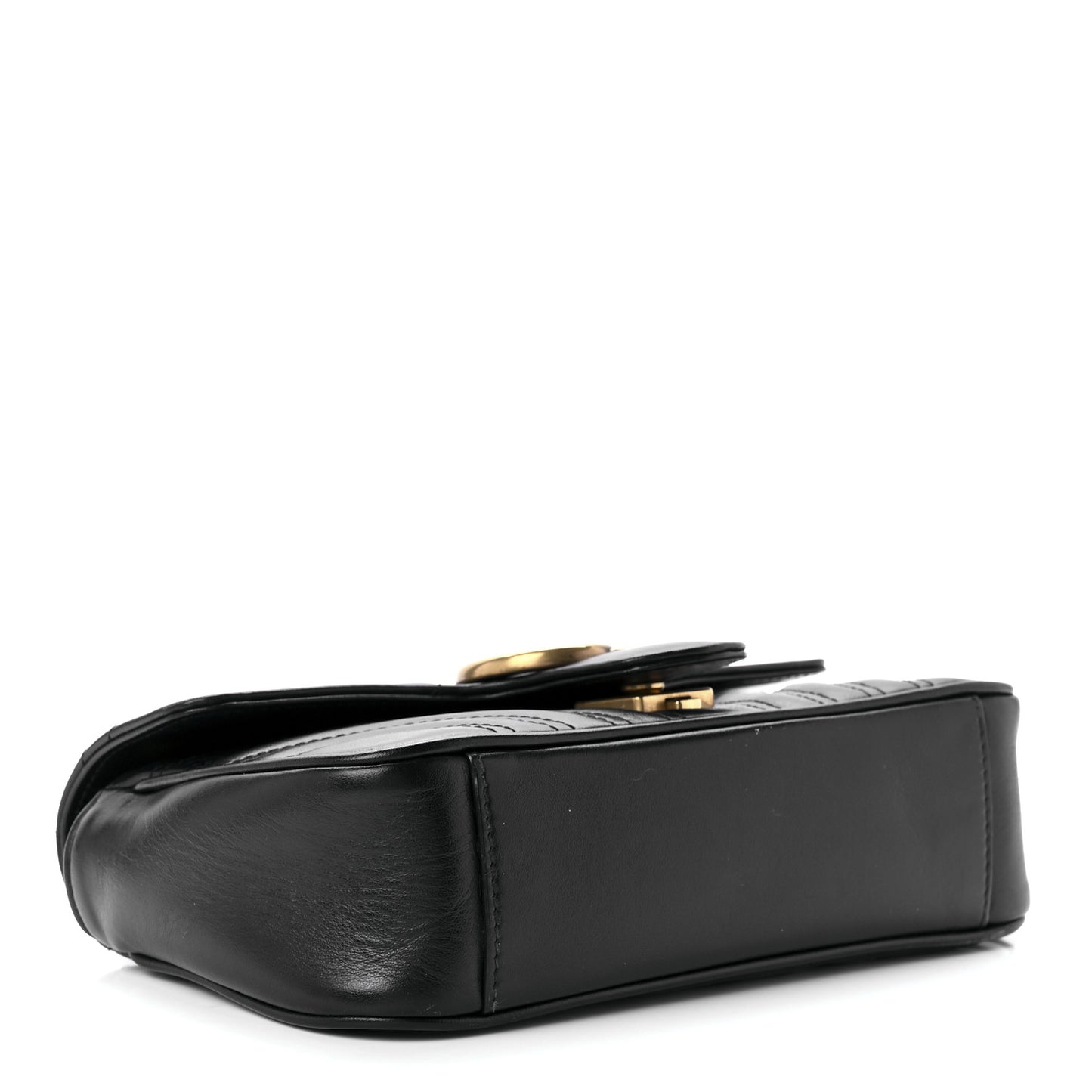 Calfskin Matelasse Mini GG Marmont Shoulder Bag Black