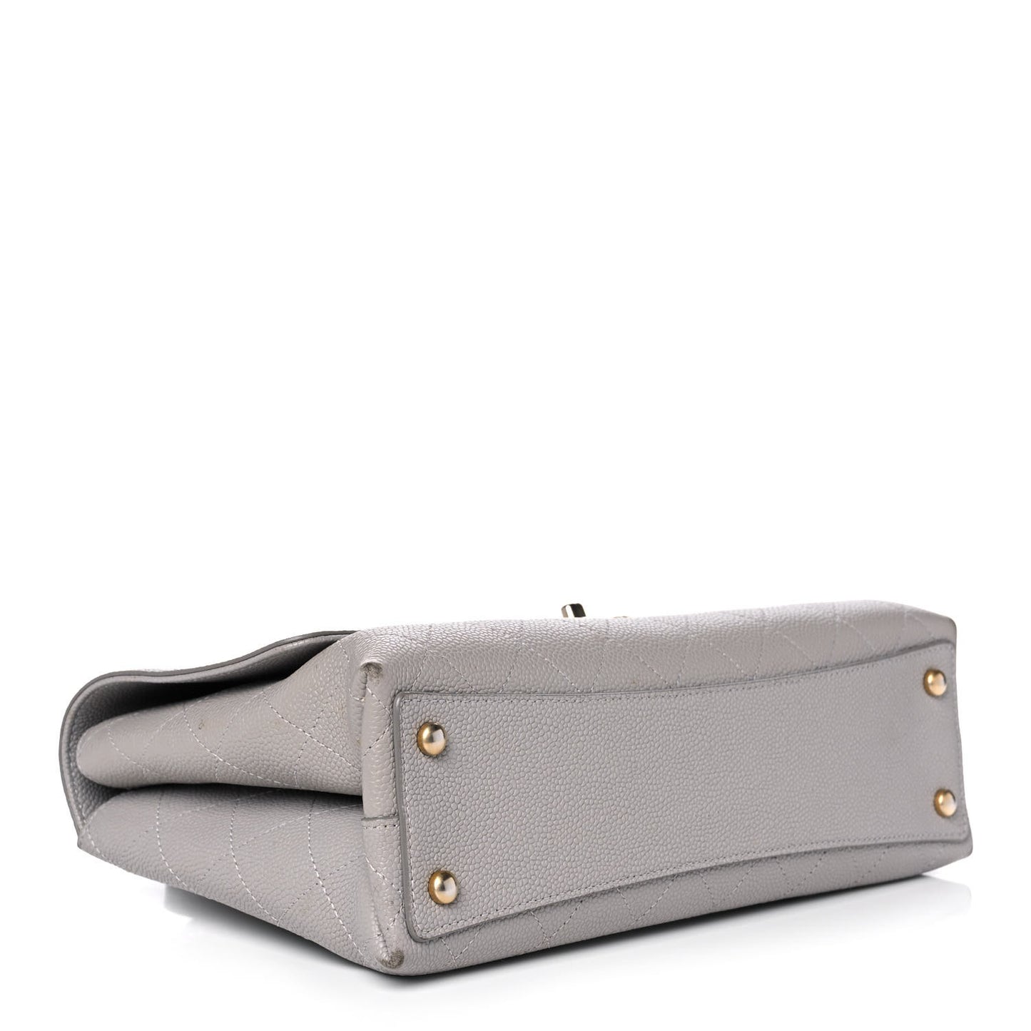 Grained Calfskin Stitched Flap Grey