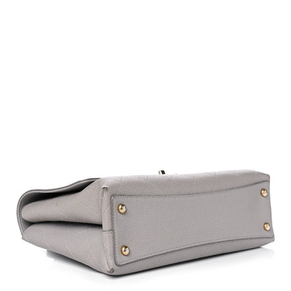 Chanel Grained Calfskin Stitched Flap Grey 4 of 12