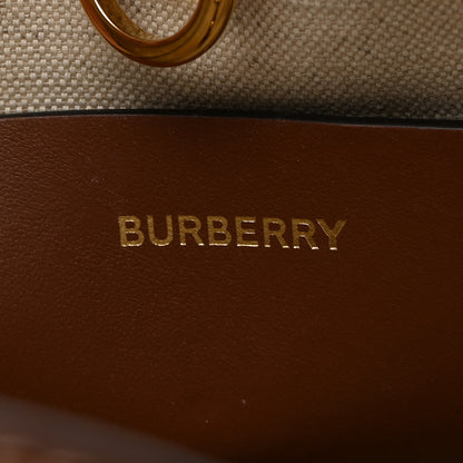Burberry Smooth Calfskin Canvas Horseferry Print Mini Towner Bag Natural Tan 6 of 11