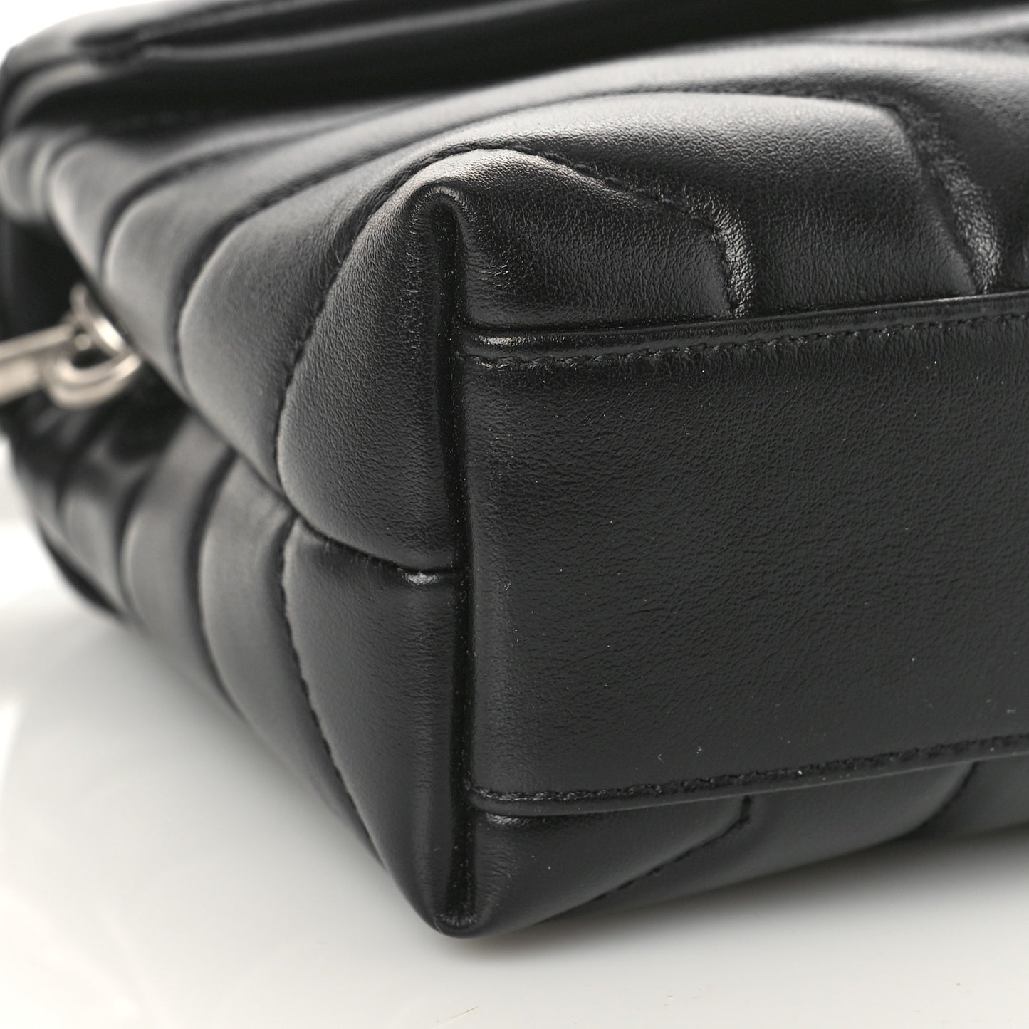 Calfskin Y Quilted Monogram Toy Loulou Crossbody Bag Black