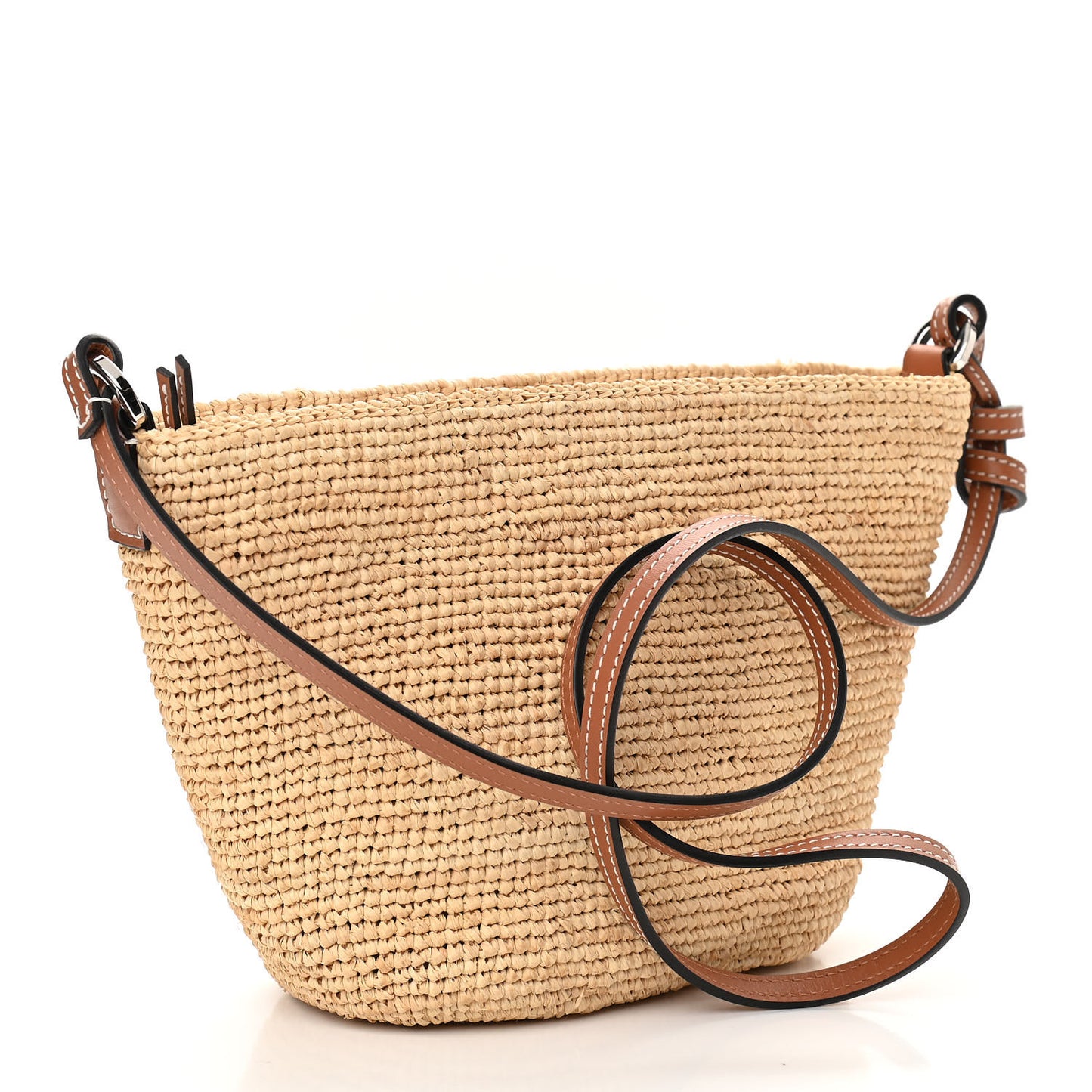 Calfskin Raffia Paulas Ibiza Pochette Bag Natural Tan