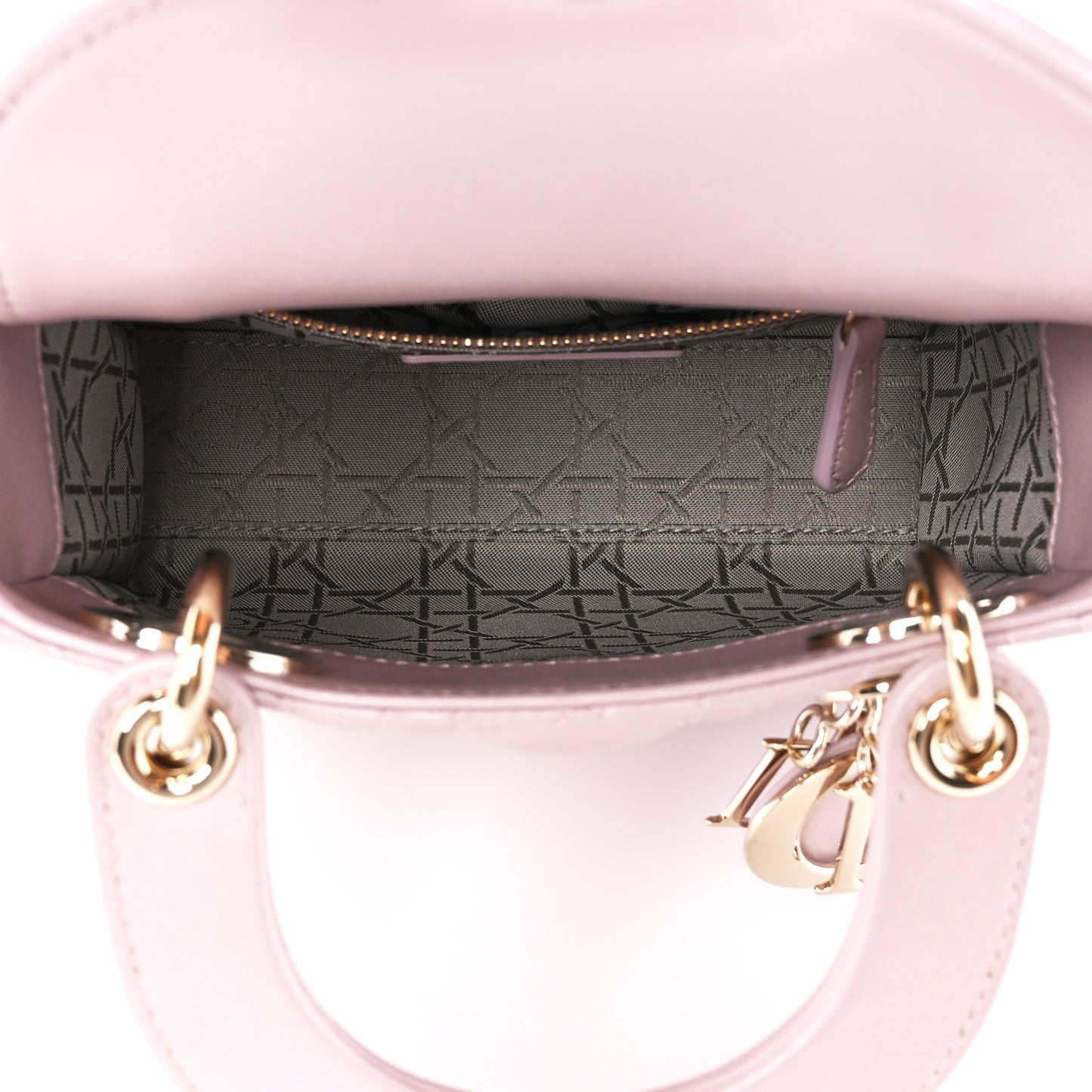 Metallic Lambskin Cannage Mini Lady Dior Lotus