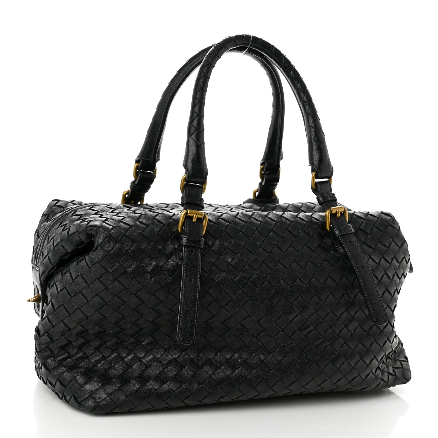 Bottega Veneta Nappa Intrecciato Boston Black 3 of 12