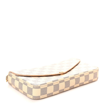 Louis Vuitton Damier Azur Pochette Felicie Chain Wallet Rose Ballerine 5 of 11