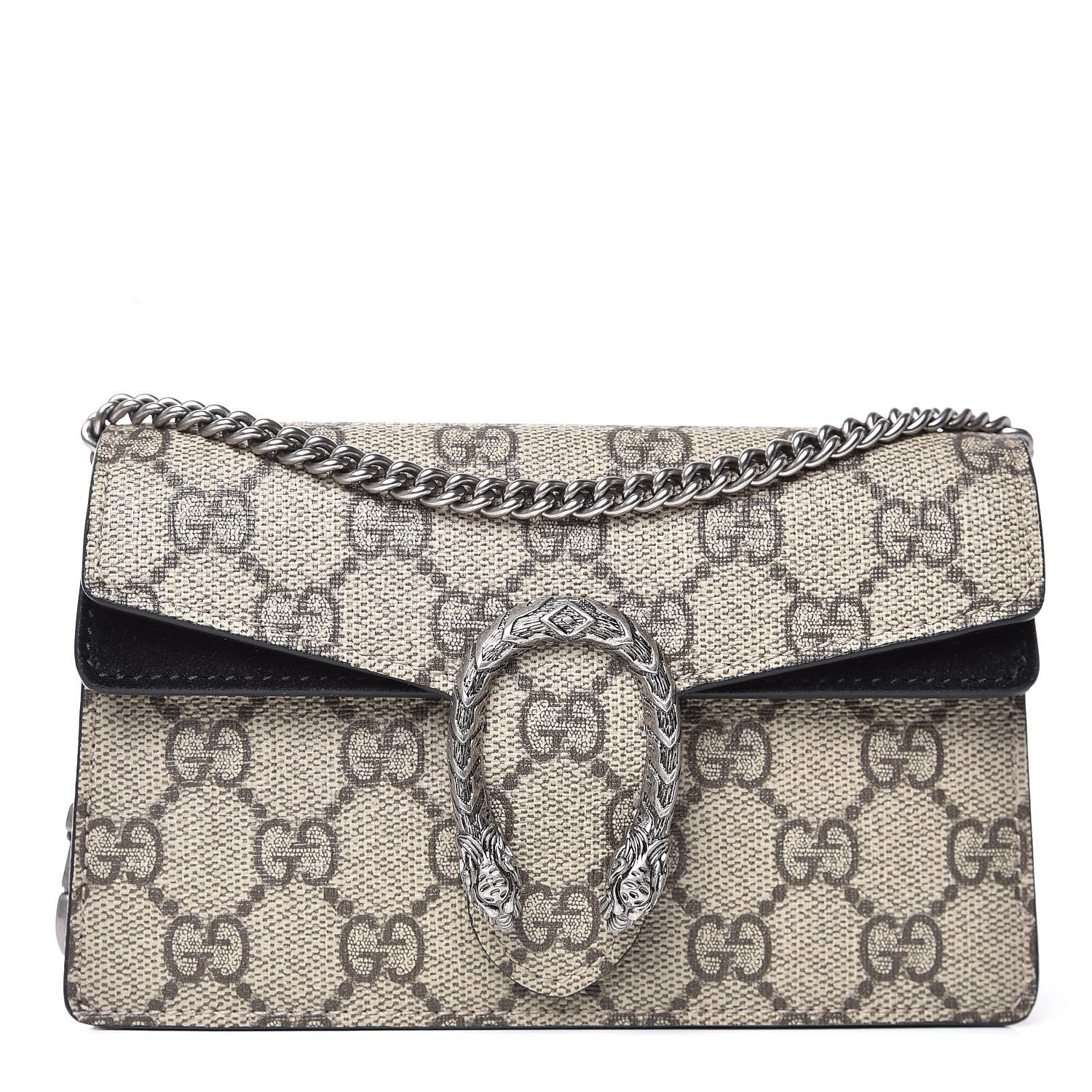 Gucci GG Supreme Monogram Super Mini Dionysus Shoulder Bag Black 1 of 8