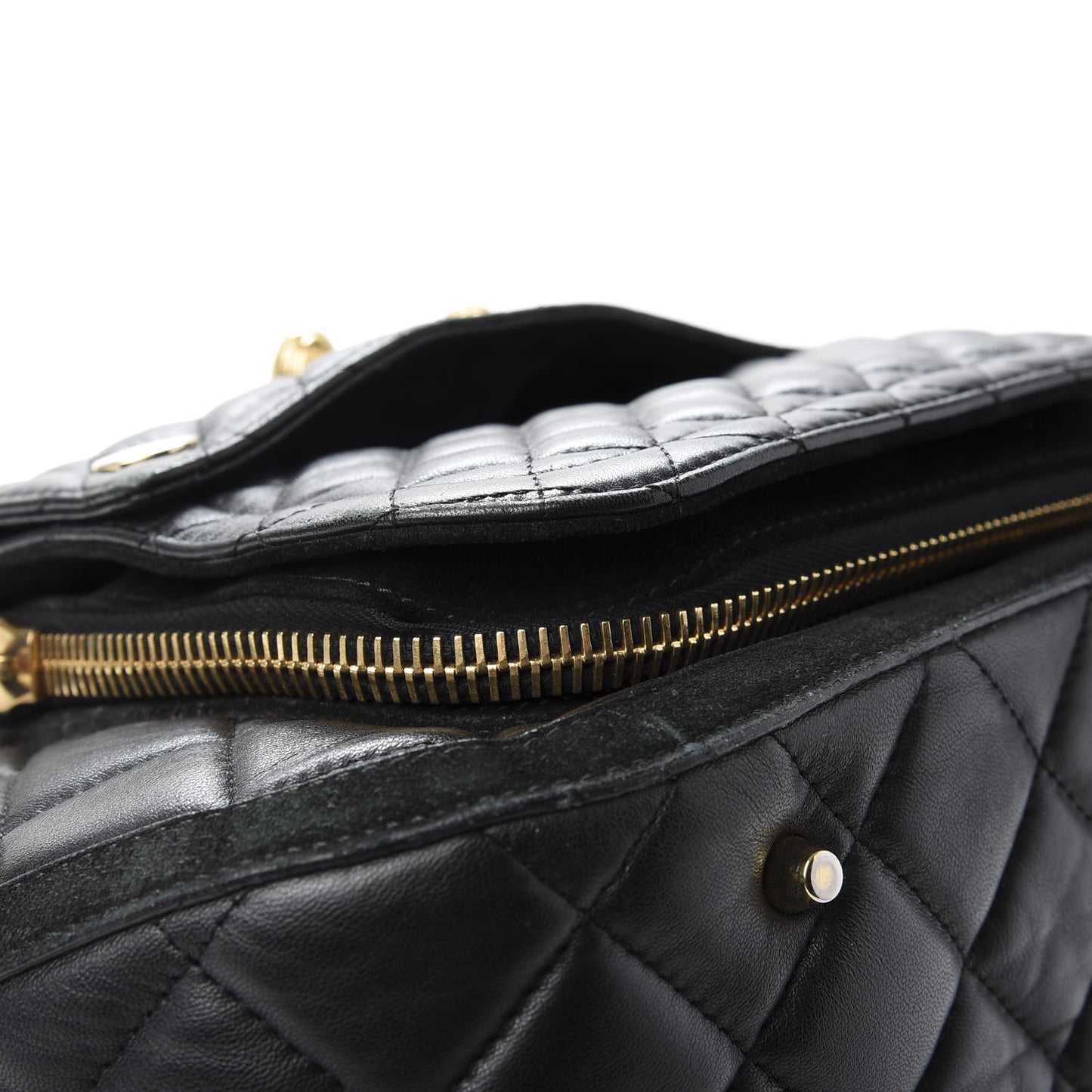 Prorsum Calfskin Quilted Country Animal Satchel Black