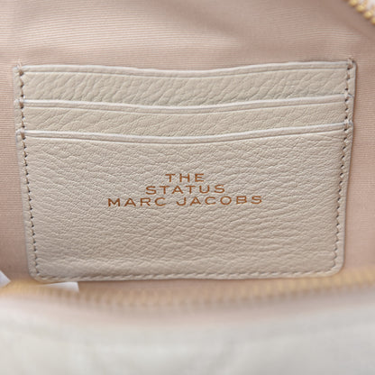 Marc Jacobs Grained Calfskin Quilted The Status Round Crossbody Oatmilk 8 of 11