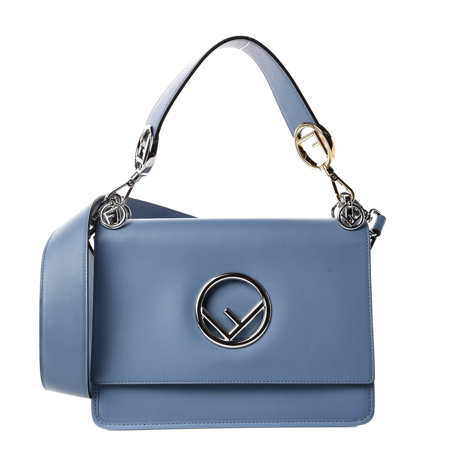 Vitello Century Opaco F is Fendi Kan I Shoulder Bag Ceruleo