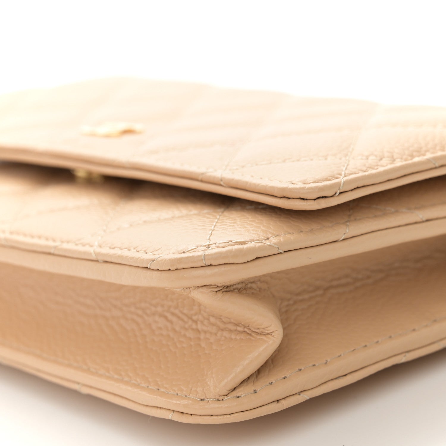 Chanel Caviar Quilted Wallet On Chain WOC Beige 11 of 12