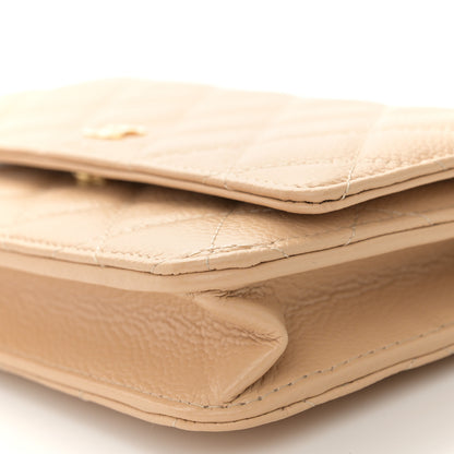 Chanel Caviar Quilted Wallet On Chain WOC Beige 11 of 12
