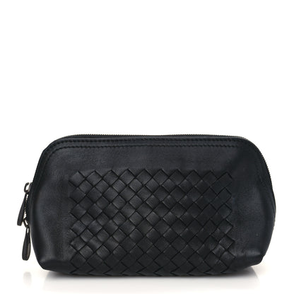 Bottega Veneta Nappa Intrecciato Small Cosmetic Pouch Black 1 of 7