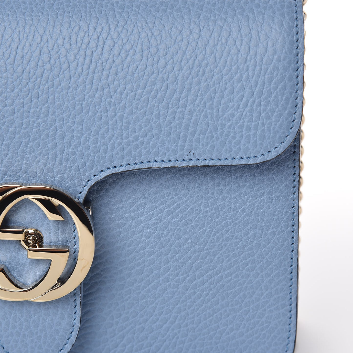 Dollar Calfskin Small Interlocking G Shoulder Bag Mineral Blue