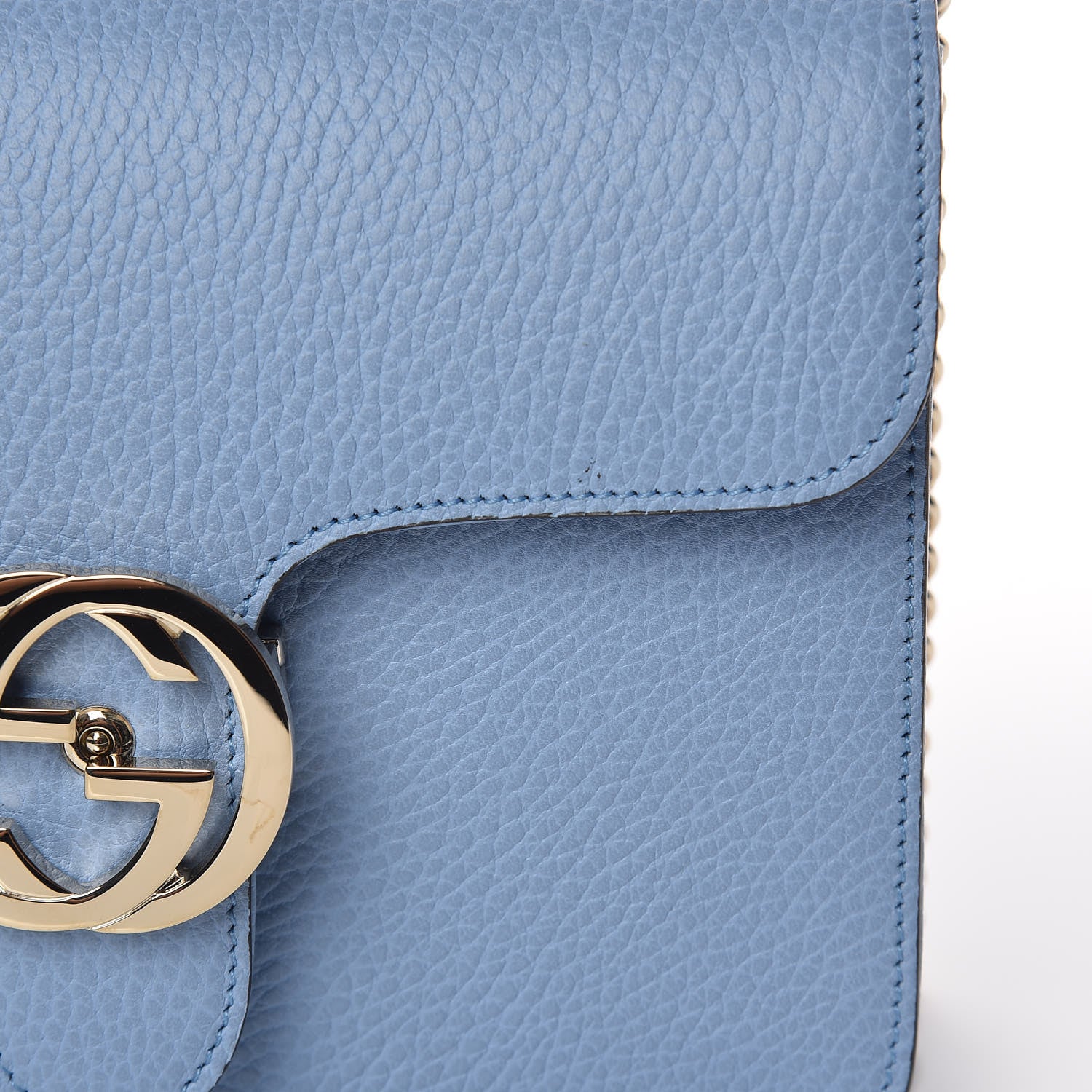 Gucci Dollar Calfskin Small Interlocking G Shoulder Bag Mineral Blue 10 of 10