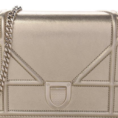 Christian Dior Metallic Calfskin Diorama Wallet on Chain Pouch Light Gold 8 of 8