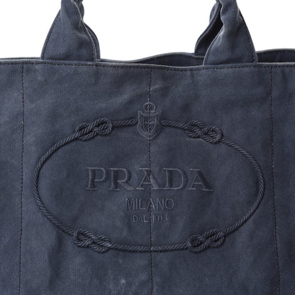 Prada Canvas Canapa Logo Tote Blue 9 of 9
