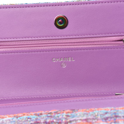 Chanel Tweed Iridescent Wallet On Chain WOC Purple 8 of 12