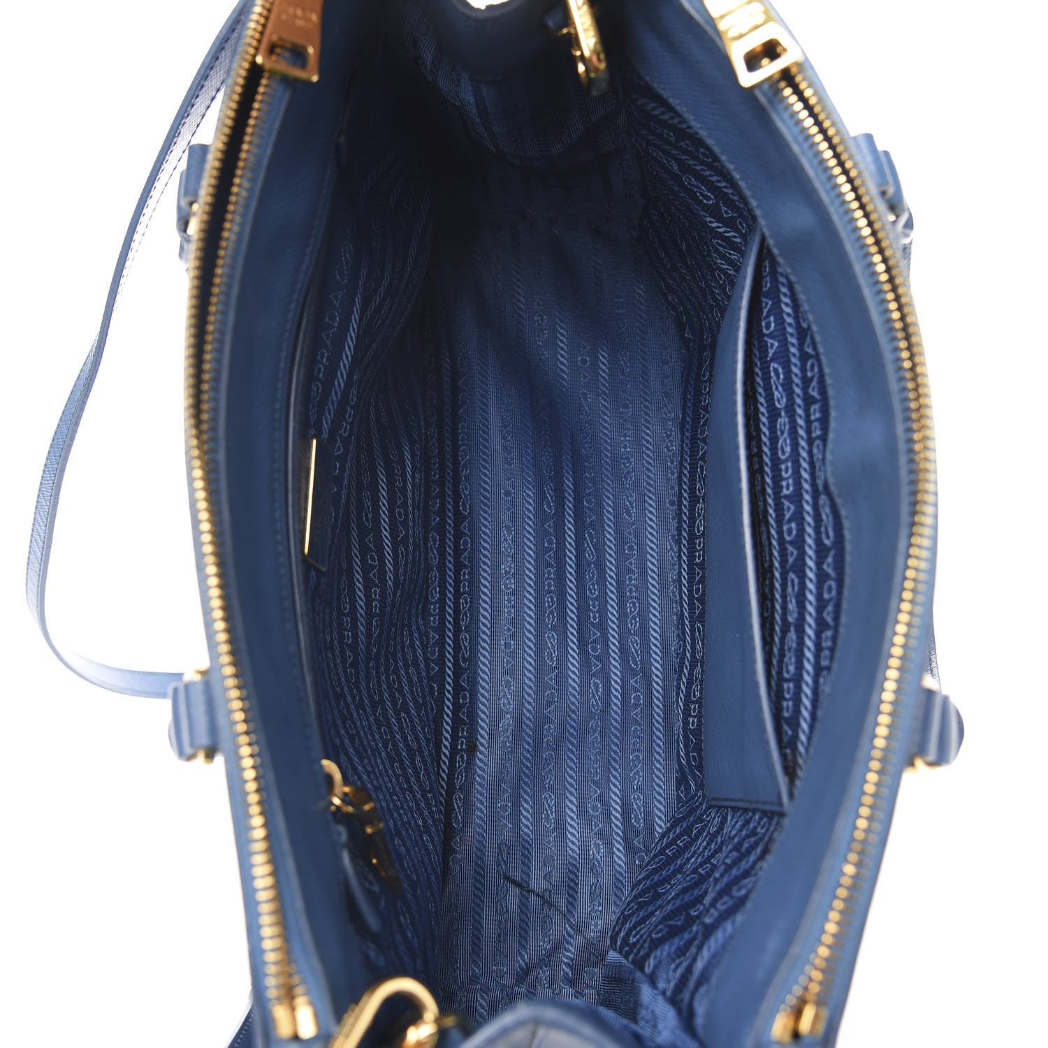 Prada Saffiano Small Galleria Double Zip Tote Bluette 6 of 17
