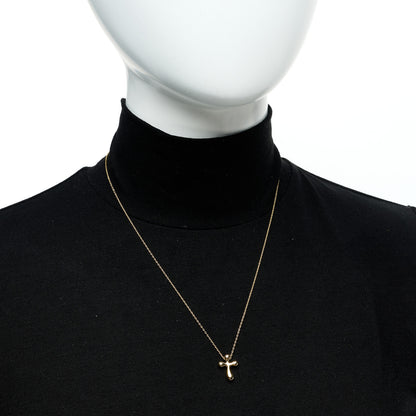 Tiffany 18K Yellow Gold 12mm Elsa Peretti Cross Pendant Necklace 2 of 6