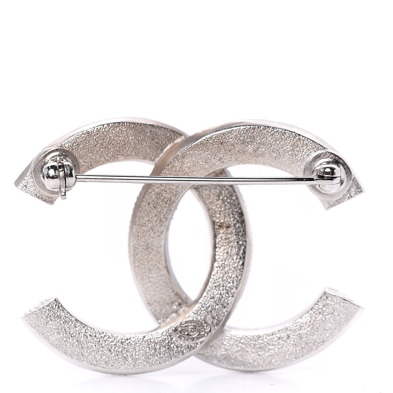Chanel Baguette Crystal CC Brooch Silver 3 of 6