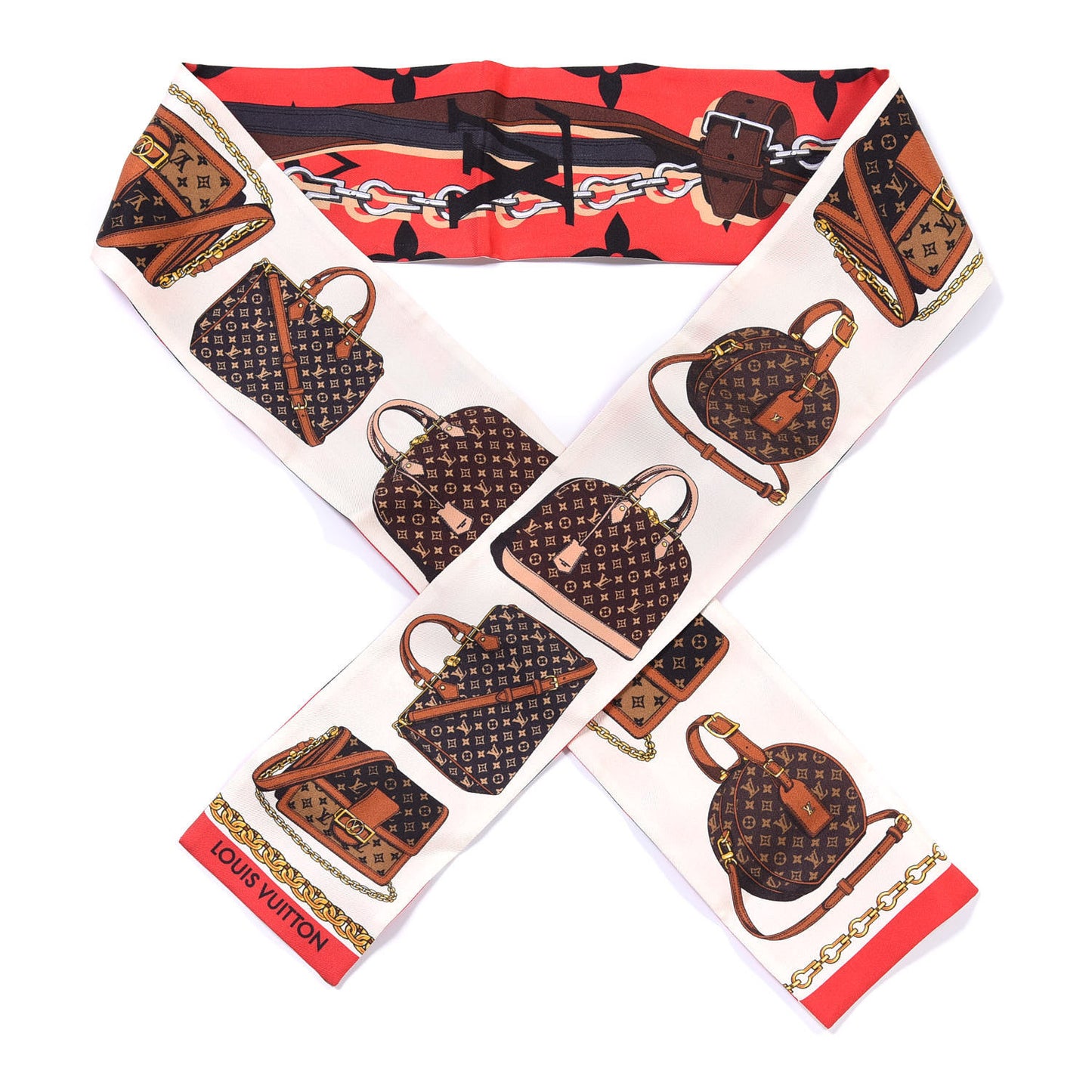 Silk Monogram Tribute To Bandeau Red